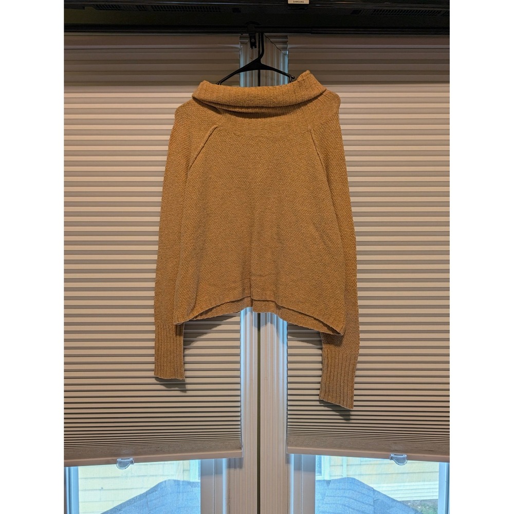 Pink Rose Womens Small Tan Cowl Neck Popcorn Knit Sweater PF0S22014 Raglan